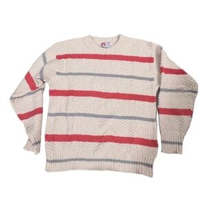Vintage Isle of Cotton Chunky knit striped sweater